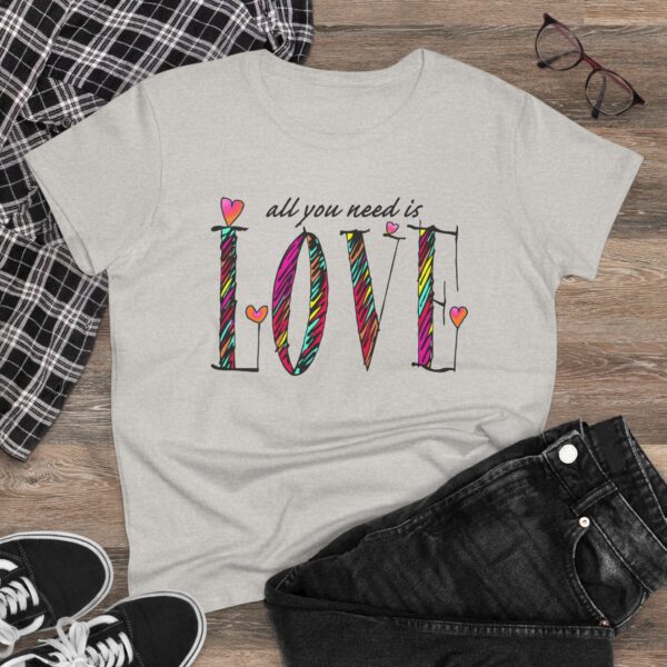 "LOVE" Women's Midweight Cotton Tee - Image 2