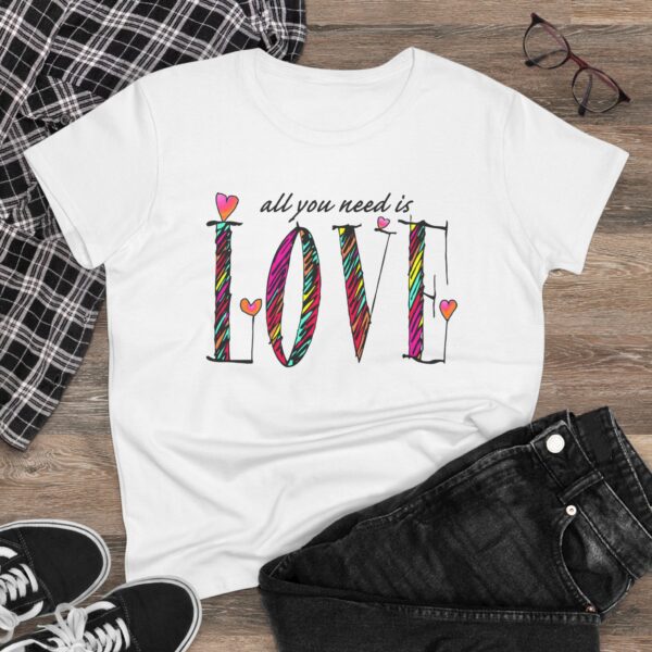"LOVE" Women's Midweight Cotton Tee